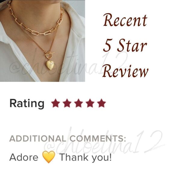 Layered Necklace 14K Gold Plated Set of two Necklaces - Picture 4 of 6